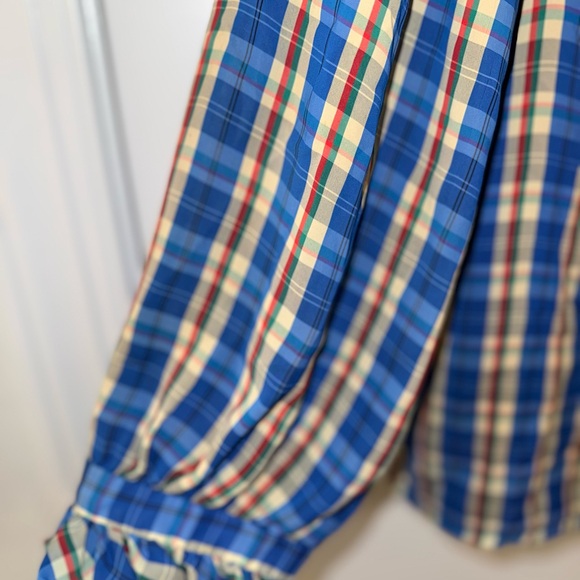 Vintage Caribou Plaid Ruffle Blouse | Cottagecore Preppy (size 18) - Picture 3 of 8